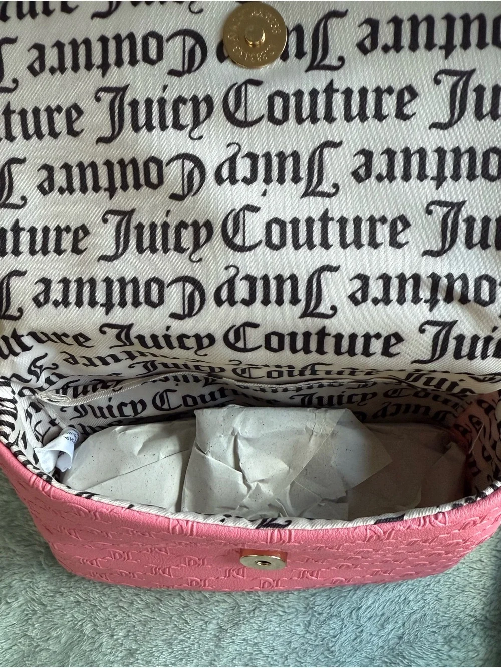 Juicy Couture Hot Pink Embossed Logo Wristlet NWT